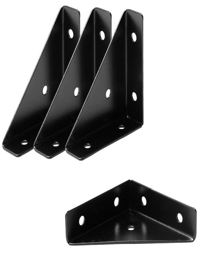 Serplex® 4Pcs Corner Braces Angle Brakets Steel L-Brackets 90°C Shelf Support Corner Braces, Triangle Furniture Right-Angle Joints Brackets, Corner Desk Connector for Bed Cabinet (Screws Not Included) - Image 1